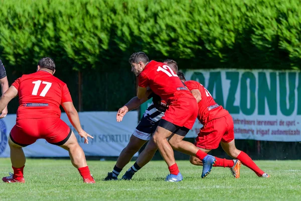 Brasov Roemenië Augustus 2020 Onbekende Rugbyspeler Tijdens Wedstrijd Tussen Dinamo — Stockfoto