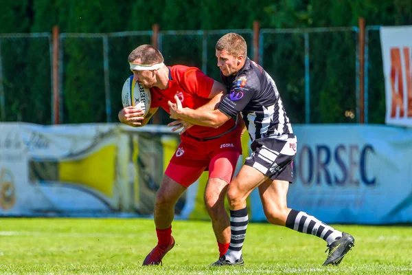 Brasov Rumania Agosto 2020 Jugador Rugby Desconocido Durante Partido Entre —  Fotos de Stock