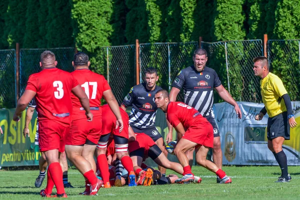 Brasov Romênia Agosto 2020 Jogador Rugby Desconhecido Durante Jogo Entre — Fotografia de Stock