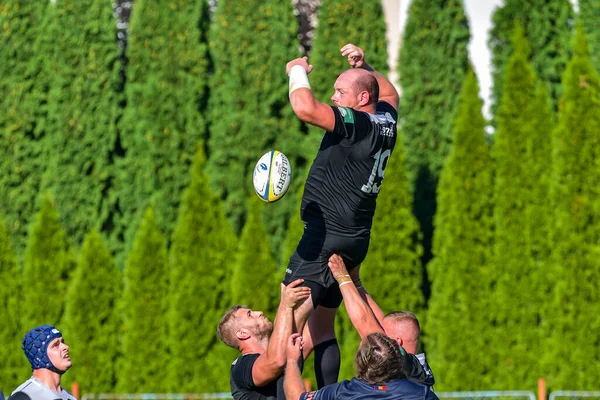 Brasov Roemenië Augustus 2020 Onbekende Rugbyspeler Tijdens Wedstrijd Tussen Scm — Stockfoto