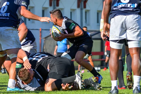 Brasov Roemenië Augustus 2020 Onbekende Rugbyspeler Tijdens Wedstrijd Tussen Scm — Stockfoto