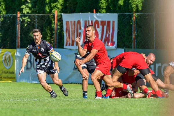 Brasov Rumania Agosto 2020 Jugador Rugby Desconocido Durante Partido Entre —  Fotos de Stock