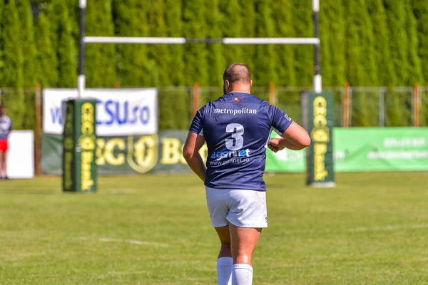 Brasov Roemenië Augustus 2020 Onbekende Rugbyspeler Tijdens Wedstrijd Tussen Scm — Stockfoto