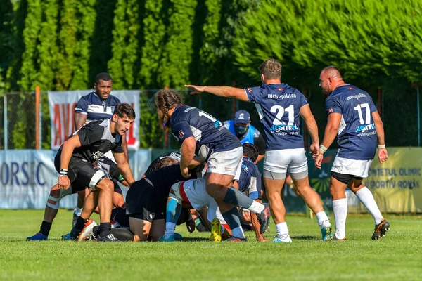 Brassó Románia 2020 Augusztus Ismeretlen Rögbi Játékos Scm Rugby Timisoara — Stock Fotó