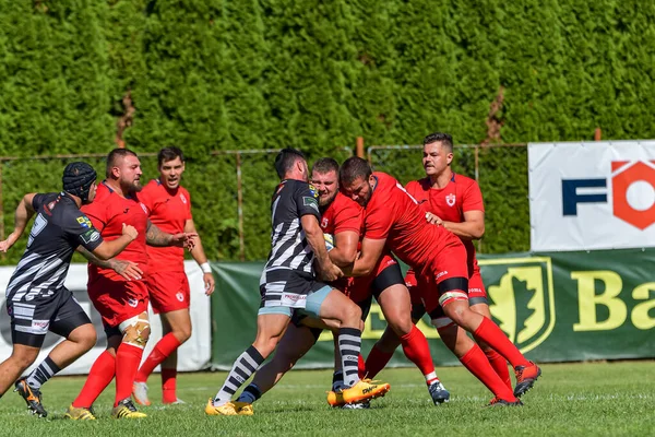 Brasov Roemenië Augustus 2020 Onbekende Rugbyspeler Tijdens Wedstrijd Tussen Dinamo — Stockfoto