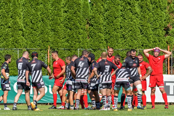 Brasov Roemenië Augustus 2020 Onbekende Rugbyspeler Tijdens Wedstrijd Tussen Dinamo — Stockfoto