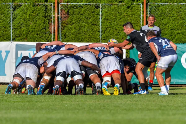 Brasov Roemenië Augustus 2020 Onbekende Rugbyspeler Tijdens Wedstrijd Tussen Scm — Stockfoto