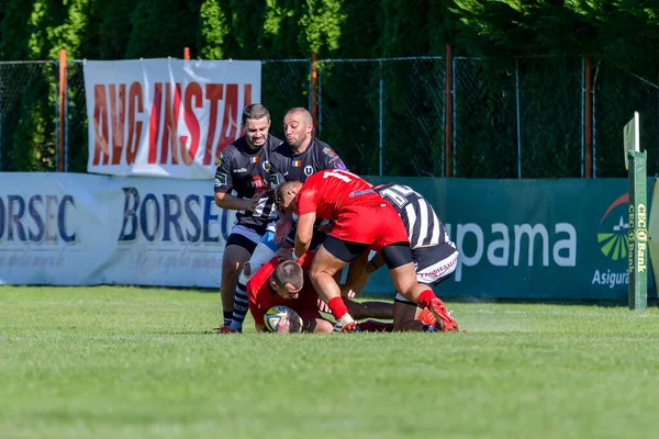 Brasov Rumania Agosto 2020 Jugador Rugby Desconocido Durante Partido Entre — Foto de Stock