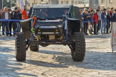 SARATA MONTEORU, BUZAU, ROMANIA 11-14 Ekim 2018: GTC TROPHY 2018 Bilinmeyen Yarışmacı Romanya Off-Road Şampiyonası 'nın en uzun günü
