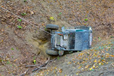 SARATA MONTEORU, BUZAU, ROMANIA 11-14 Ekim 2018: GTC TROPHY 2018 Bilinmeyen Yarışmacı Romanya Off-Road Şampiyonası 'nın en uzun günü