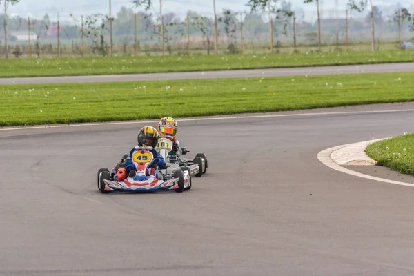 Prejmer Brasov Rumänien Mai Unbekannte Piloten Nehmen Der Nationalen Kartmeisterschaft — Stockfoto