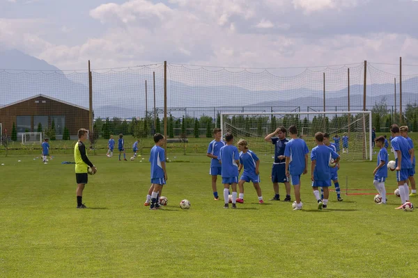 Ghimbav Brasov Romania Agosto Campamento Entrenamiento Fútbol Para Niños Niños —  Fotos de Stock