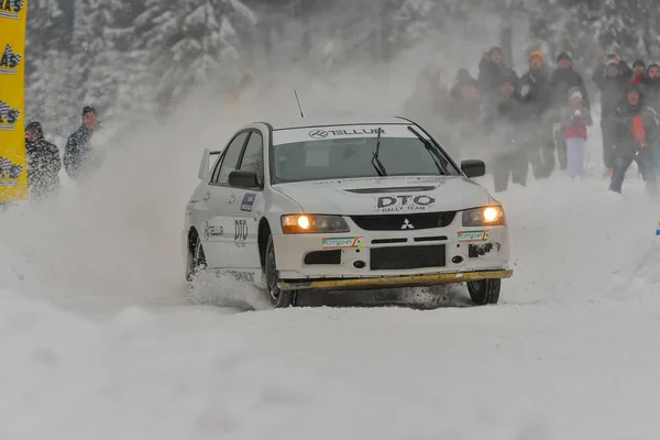 Covasna Romania January 2018 Unknown Pilots Competing Winter Rally Covasna — 图库照片