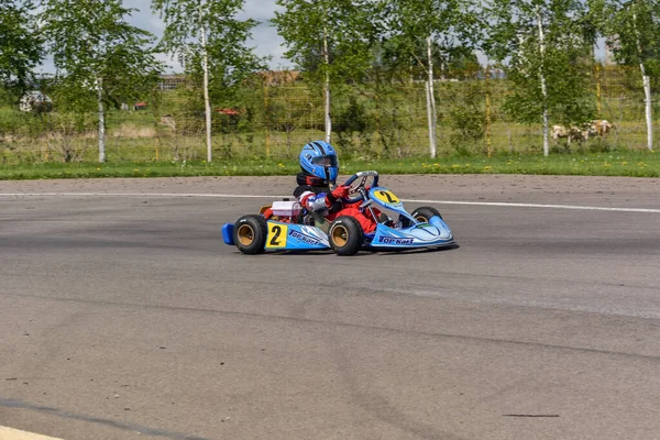 Prejmer Brasov Romania Mayo Pilotos Desconocidos Compitiendo Campeonato Nacional Karting — Foto de Stock