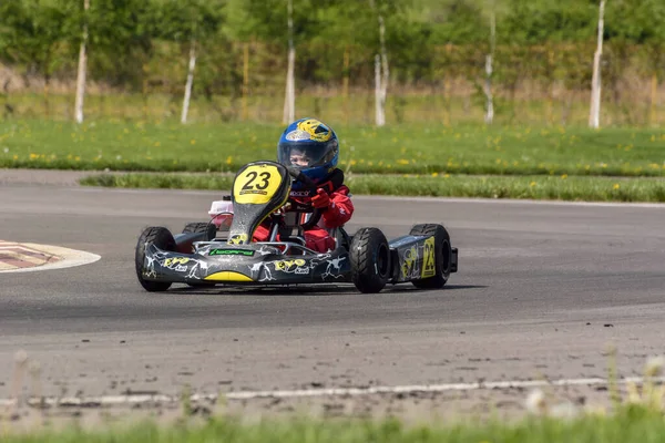 Prejmer Brasov Rumänien Mai Unbekannte Piloten Nehmen Der Nationalen Kartmeisterschaft — Stockfoto