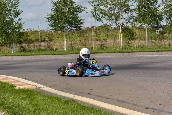 Prejmer Brasov Romanien Maj Okända Piloter Tävlar National Karting Championship — Stockfoto