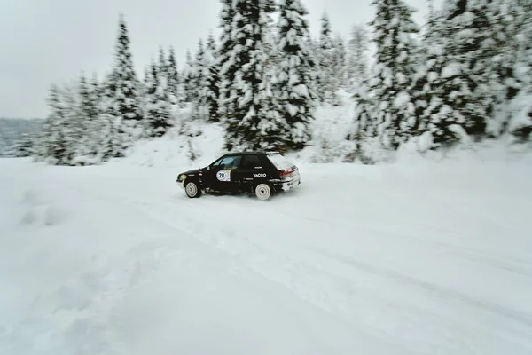 Covasna Roménia Janeiro 2018 Pilotos Desconhecidos Competindo Winter Rally Covasna — Fotografia de Stock