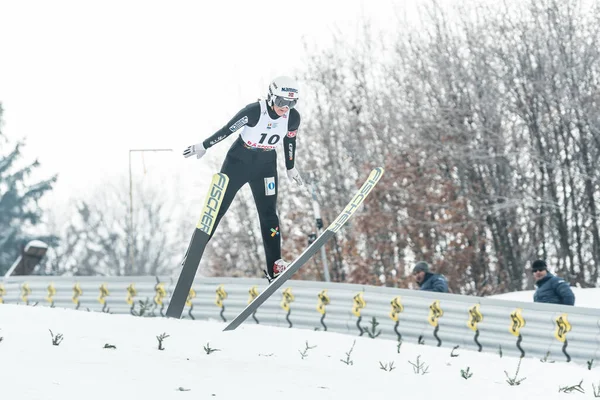 Rasnov ルーマニア 2019年1月25日 27日 スキージャンパーがルーマニアのRasnov Romaniaで開催されたFis Ski Jumping World Cup — ストック写真