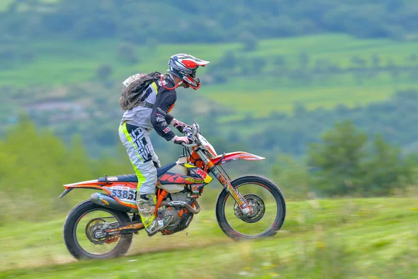 Sibiu Romania Luglio Sconosciuto Concorrente Red Bull Romaniacs Hard Enduro — Foto Stock