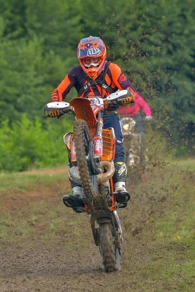 Sibiu Roemenië Juli Onbekende Concurrent Red Bull Roemeniacs Hard Enduro — Stockfoto