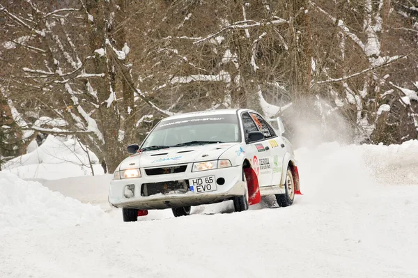 Covasna Románia Január 2017 Ismeretlen Pilóták Versenyeznek Téli Rally Covasna — Stock Fotó