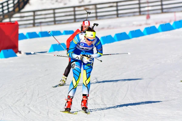 Cheile Gradistei Roamania Januari Onbekende Deelnemer Ibu Jeugd Junior Wereldkampioenschappen — Stockfoto