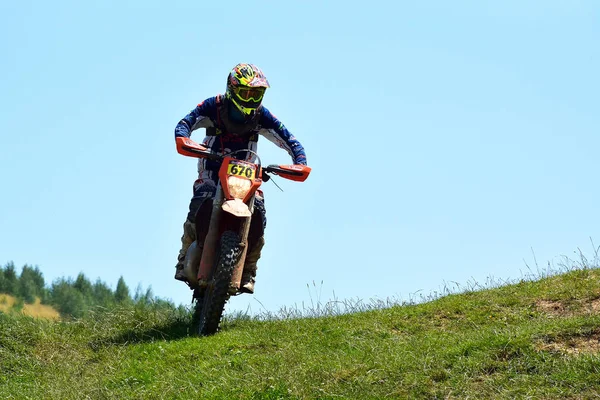 Sibiu Roumanie Juillet Concurrent Enduro Dur Roumain Taureau Roumain Rallye — Photo