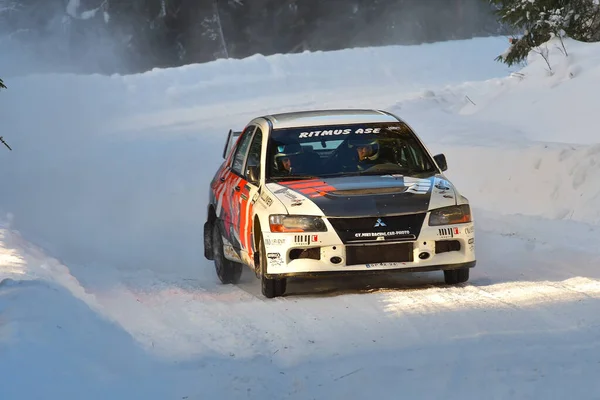 Covasna Romania January 2017 Unknown Pilots Competing Winter Rally Covasna — 图库照片