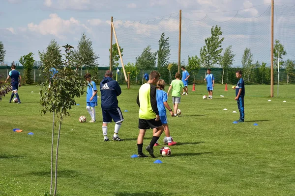 Ghimbav Brasov Romania Agosto Campamento Entrenamiento Fútbol Para Niños Niños — Foto de Stock