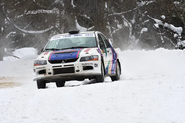 Covasna Romania January 2017 Unknown Pilots Competing Winter Rally Covasna — 图库照片