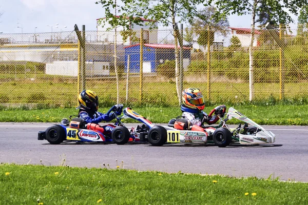 Prejmer Brasov Romania May Unknown Pilots Competition National Karting Championship — 스톡 사진