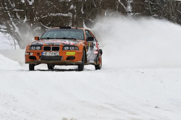 2017 Covasna Romania January 2017 Unknown Pilots Competing Winter Rally — 스톡 사진