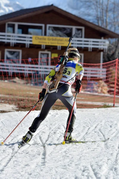 Cheile Gradistei Roamania Gennaio Sconosciuto Concorrente Campionati Mondiali Ibu Youth — Foto Stock