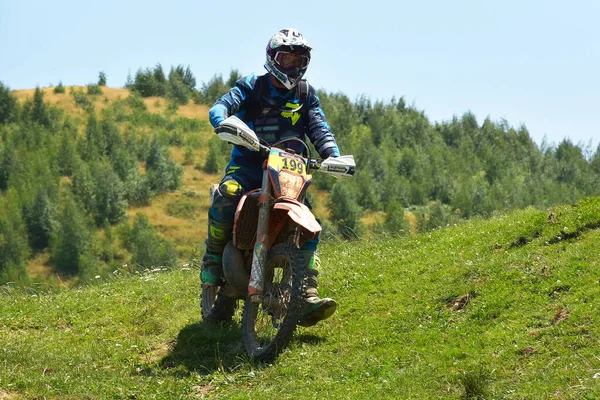 Sibiu Romania July Competitor Red Bull Romaniacs Hard Enduro Rally — Foto Stock