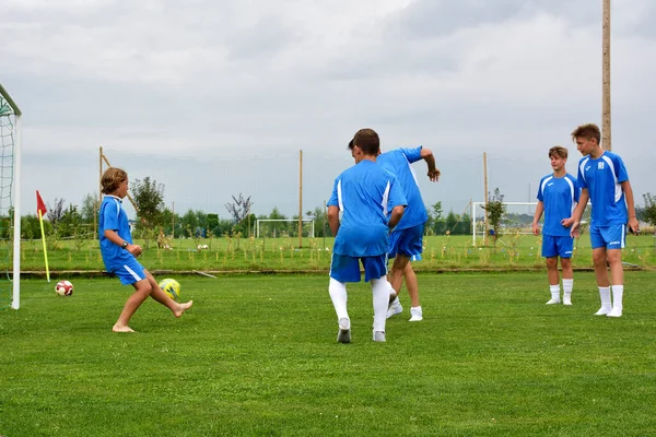 Ghimbav Brasov Romania Agosto Campamento Entrenamiento Fútbol Para Niños Niños — Foto de Stock