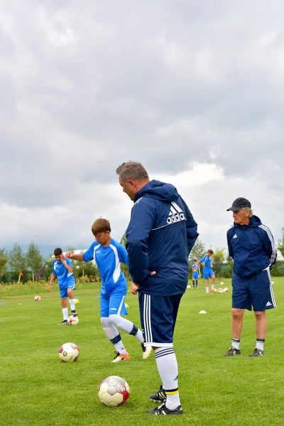 Ghimbav Brasov Romania Agosto Campamento Entrenamiento Fútbol Para Niños Niños —  Fotos de Stock