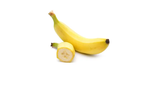 Banana su sfondo bianco — Foto Stock