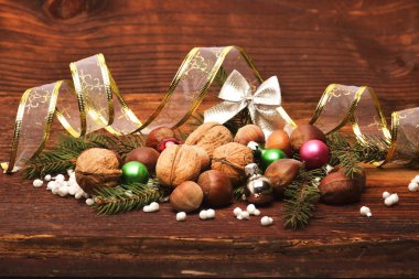 Noel dekorasyon ahşap kurullarında