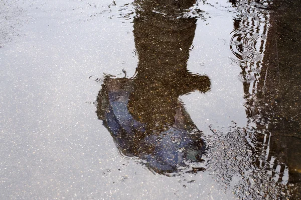 Reflection in a puddle — Stock Photo, Image