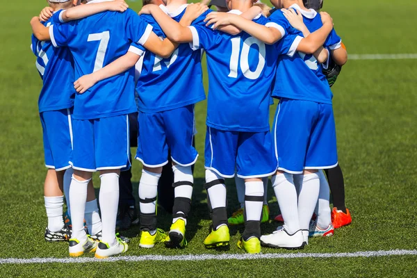 Soccer team; Boys With Football Coach — Stock Photo, Image