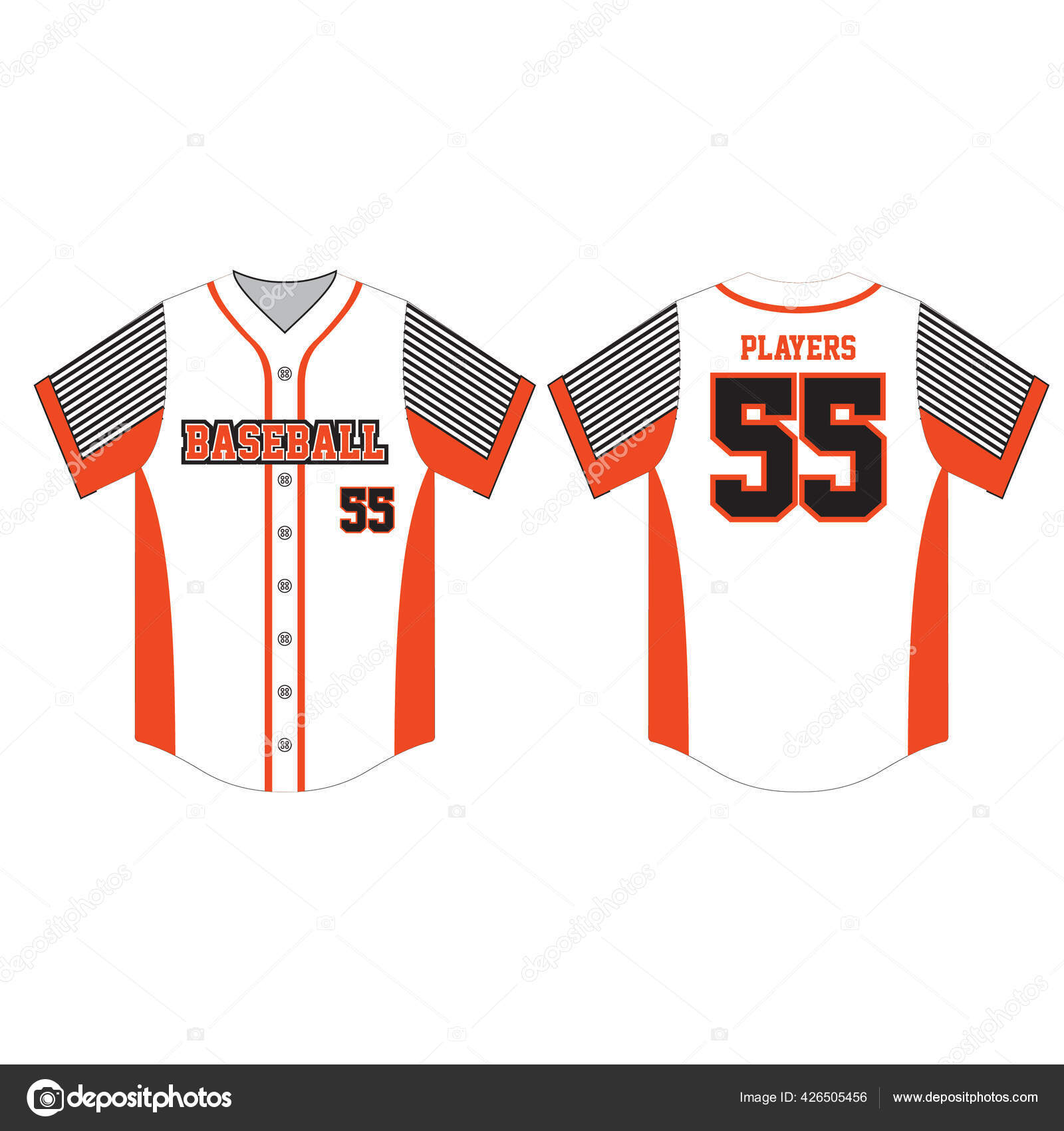 Full Button Baseball Jersey Design Template Illustration Vector Stock  Vector by ©shamas1214@gmail.com 426505456