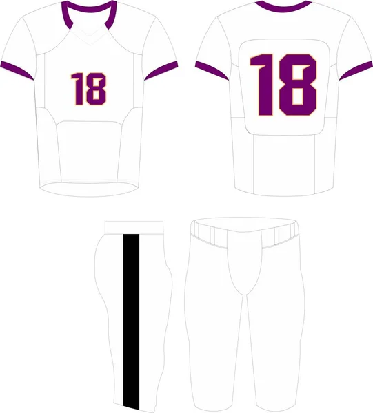 American Football Jersey Shirt Αθλητικές Στολές Πρότυπο Σχεδιασμού Εμπρός Και — Διανυσματικό Αρχείο