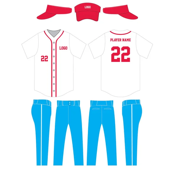 Custom Design Baseball Koszulka Jednolity Szablon Makiety Wektor — Wektor stockowy