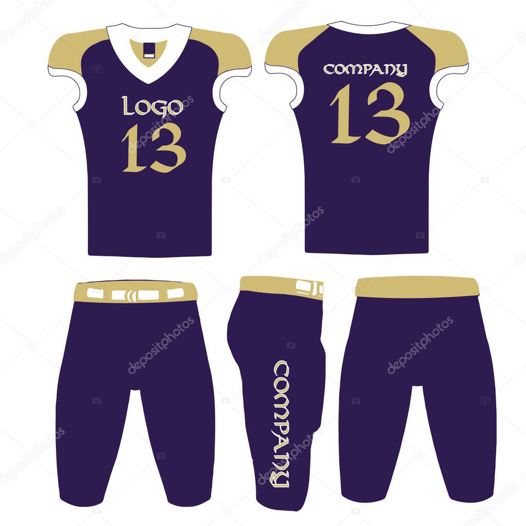 Custom Design American football uniform Illustration vectors