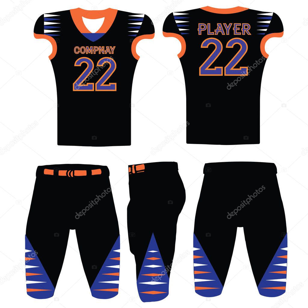 Custom Design American football uniforms Illustrations vectors 