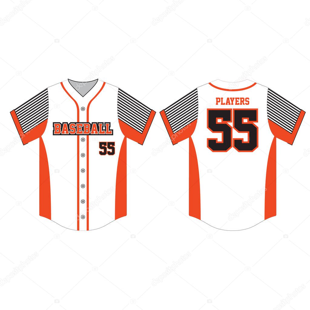 Full button Baseball jersey design template illustration vector