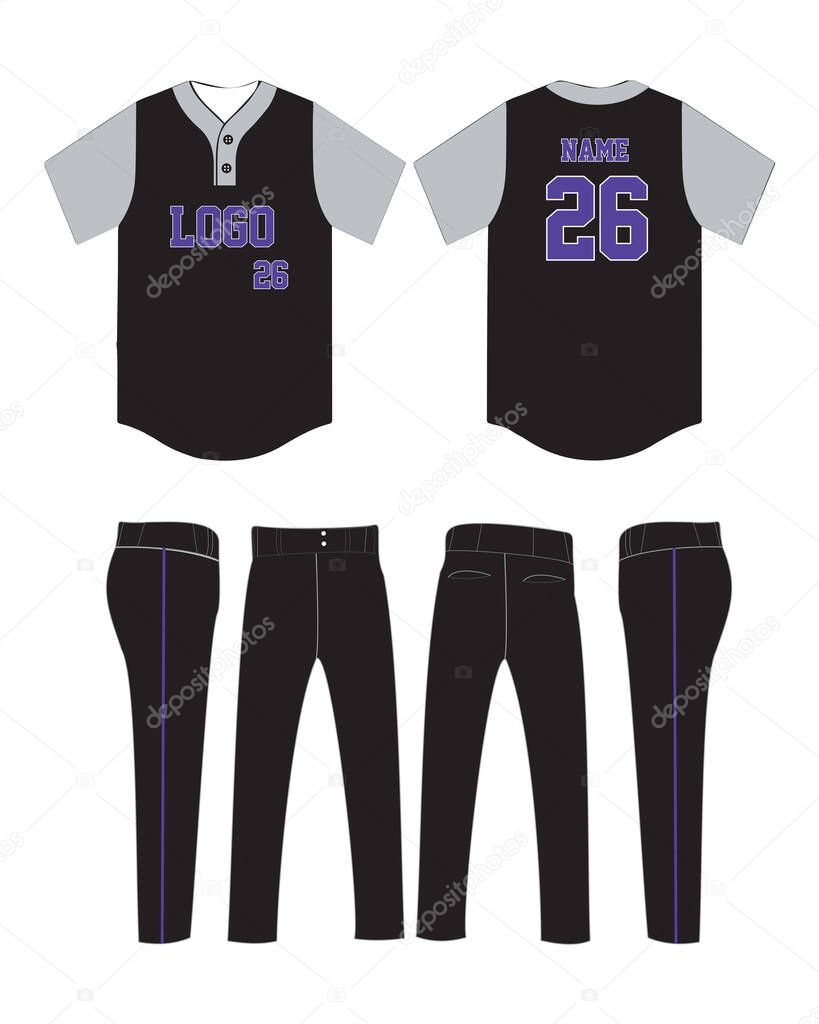 Custom Design baseball uniform mock up template vector