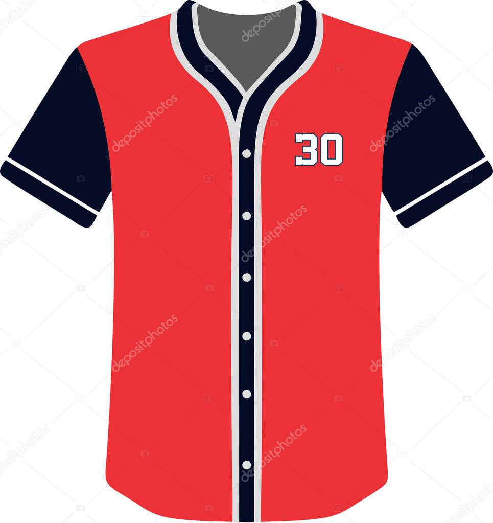 Custom design baseball jerseys icon & template Illustration red and blue color vector