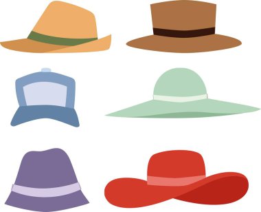 özel tasarım şapka koleksiyonu Vektörleri 