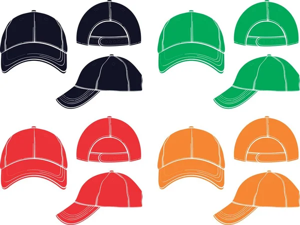 Návrhy Vektorů Baseball Cap — Stockový vektor